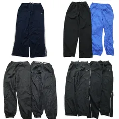 古着卸 まとめ売り ナイキ NIKE ウインドブレーカー パンツ 7枚セット (メンズ XL ) スウォッシュロゴ ブラック ワンポイント 中古 NE1446