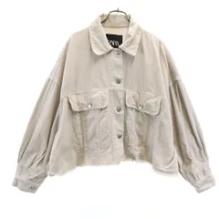 ZARA ザラ クロップド コーデュロイジャケット S ベージュ レディース 古着
