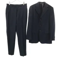 Paul Smith LONDON ポールスミスロンドン 日本製 ストライプ柄 スーツ 上下 セットアップ L ブラック メンズ 古着