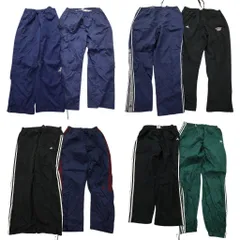 古着卸 まとめ売り アディダス adidas ウインドブレーカー パンツ 8枚セット (メンズ XL ) 80s トレフォイル 黒タグ 中古 古着 NE1487