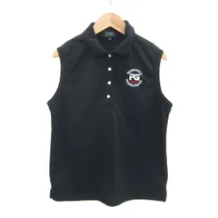 パーリーゲイツ PEARLY GATES ゴルフウェア ポロシャツ ノースリーブ 1 S 紺 ネイビー プリント ロゴ刺繍 /SY33 ■GY61