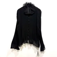 新品未使用 Leilian レリアン フリル襟 プリーツ シャツ ブラック 13号【送料込み】