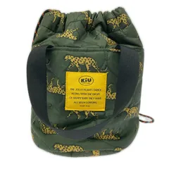 KiU キウ 2-way 巾着 ミニトートバッグ/グリーン×イエロー×ブラック