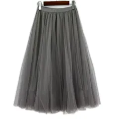 MAJESTIC LEGON マジェスティックレゴン チュール レイヤードスカート sizeM/グレー系