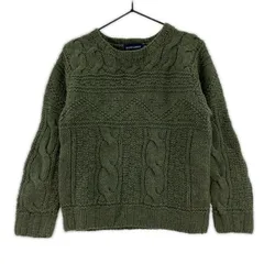 RALPH LAUREN ラルフローレン ウール混 ケーブル編みニット size100/グリーン系