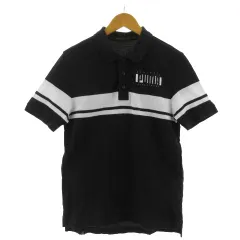 プーマ PUMA ポロシャツ 半袖 ロゴプリント コットン ブラック 黒