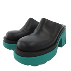 BOTTEGA VENETA ブラックグリーンサボサンダル ボッテガヴェネタ BOTTEGA VENETA flash サボサンダル シューズ 厚底