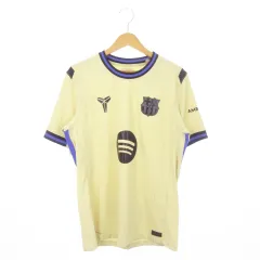 ナイキ NIKE コービー Dri-FIT ADV サッカー オーセンティック ユニフォーム FC バルセロナ 2025/26 マッチ アウェイ ゲームシャツ 半袖 切替 ロゴ エンブレム ラバープリント リザード柄 ライン M ベージュ