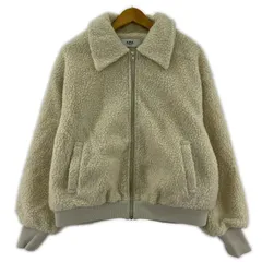 AZUL by moussy アズールバイマウジー ジップアップ ボアジャケット sizeM/アイボリー