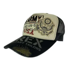 AVIREX アヴィレックス U.S.ARMYプリント メッシュキャップ size57～59cm/ブラック×アイボリー