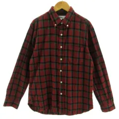 ロッソ ROSSO アーバンリサーチ シャツ ネルシャツ ボタンダウン 長袖 コットン チェック エンジ系 グリーン 緑 白 紺 Mのサムネイル