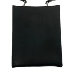 TAKEO KIKUCHI タケオキクチ 型押し スクエアショルダーバッグ/ブラック