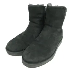 アグ UGG ムートンブーツ ショートブーツ サイドファスナー 裏地ボア グレー系 ブルーグレー 24