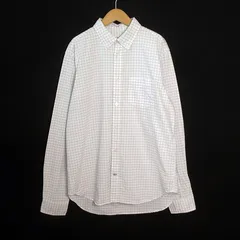 ギャップ GAP シャツ オックスフォード ボタンダウン チェック L 白 ホワイト
