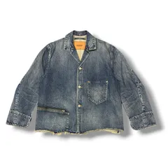 参考上代74800円 doublet 25SS USED FINISH DENIM JACKET ユーズドフィニッシュデニムジャケット カバーオール Gジャン ダブレット 25SS12BL213  インディゴ M （99892A）のサムネイル