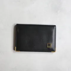 dunhill ダンヒル / オックスフォードカードホルダー カードケース 名刺入れ レザー ブラック ゴールド ヴィンテージ Oxford