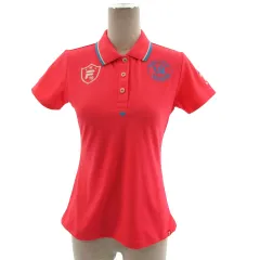 フィラ FILA GOLF ポロシャツ 半袖 刺繍 プリント ピンク系 蛍光ピンク ブルー 青 ホワイト 白 M