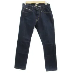 グリーンレーベルリラクシング ユナイテッドアローズ green label relaxing デニムパンツ ジーンズ テーパードパンツ アンクル丈 ボタンフライ 30×33 ネイビー 紺 /YM21のサムネイル