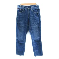 エムケーミッシェルクランオム MK MICHEL KLEIN HOMME デニムパンツ ジーンズ ストレート アンクル丈 ウォッシュ加工 リネン混 46 S 青 ブルー /SM15のサムネイル