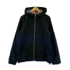 BEAMS HEART ビームス ハート ジップアップ バイカラージャケット sizeL/ブラック×ネイビー