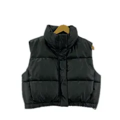 ZARA ザラ フェイクレザー 中綿ベスト sizeEUR M/ブラック