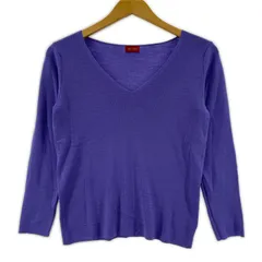 DES PRES デ・プレ ウール Vネック ニットカットソー sizeS/パープル