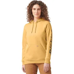 ディッキーズ レディース アウター ジャケット・ブルゾン ロゴ Dickies Heavyweight Logo Sleeve Pullover Womens Orange Glow オレンジ