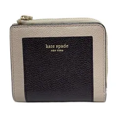 Kate spade(ケイトスペード) 2つ折り財布 - PWRU7160 ベージュ×黒 レザー
