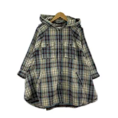 Banner Barrett バナーバレット チェックフーディー ポンチョ風長袖シャツ size38/アイボリー×ライトブルーのサムネイル
