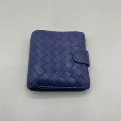 Bottega Veneta　ボッテガヴェネタ　二つ折り財布　ミニ　イントレチャート　編み込み　レザー　レアカラー　紫　パープル　vintage