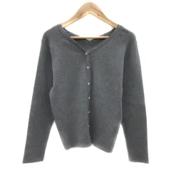 エニィスィス エニシス anySiS ニットカーディガン ミドル丈 Vネック 無地 2 グレー /YS34