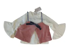 k05250205123　petit main　80サイズ　ベージュ×ピンク　　トップス　長袖Tシャツ　秋冬