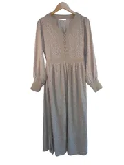 k05250205097　Ray Cassin　フリーサイズ　ベージュ×紫　　ワンピース or ドレス　ワンピース　通年