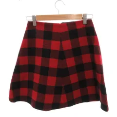 レッド ヴァレンティノ RED VALENTINO 美品 ミニスカート ウール チェック柄 40 赤 レッド 黒 ブラック /YJ ■GY62のサムネイル