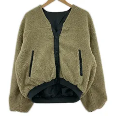 niko and... ニコアンド ボア ナイロン リバーシブルノーカラージャケット size3/ベージュ/ブラック