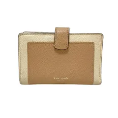 Kate spade(ケイトスペード) 2つ折り財布 - PWRU7151 ベージュ×アイボリー パスケース付き レザー