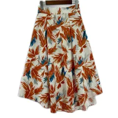 le.coeur blanc ルクールブラン 総柄 フレアスカート size38/ホワイト系×オレンジ系×ブルー系