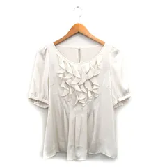 アナイ ANAYI ブラウス シャツ 半袖 フリル アイボリー 白 /KT23