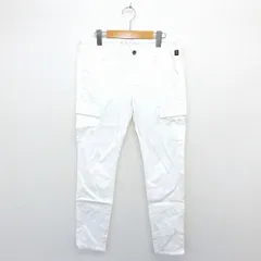 ナノユニバース nano universe パンツ カーゴ テーパード ジップフライ 綿 コットン ハイウエスト 36 白 ホワイト /TT10