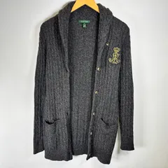 【GWセール中】RALPH LAUREN ラルフローレン ケーブルニットカーディガン グレー XS
