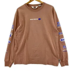 BEN DAVIS  ベンデイビス クルーネック プリント長袖Ｔシャツ sizeL/ピンクベージュ
