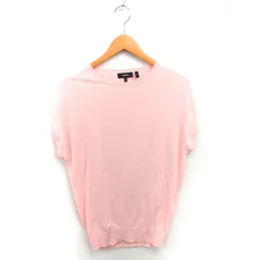 セオリー Theory サマーニット セーター ボートネック 無地 シンプル 薄手 フレンチスリーブ 半袖 S ピンク /TT14