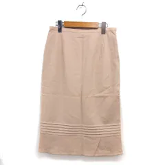 マダムジョコンダ MADAM JOCONDE ウール ナロー スカート ロング スリット サイドジップ 無地 69-96 ベージュ /NT9