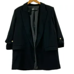 ZARA  ザラ　 テーラード 肩パット付きジャケット sizeEUR M/ブラック