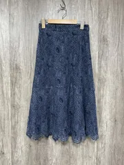 美品 PROPORTION プロポーション ボディドレッシング レース 花柄 タグ付き スカート sizeS/紺 ■◇ レディース