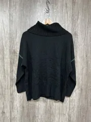 n'Or ノアール タートルネック ニット セーター sizeF/黒ｘ緑 ◆■ レディース