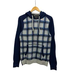 ヒルフィガーデニム HILFIGER DENIM パーカー 長袖 チェック コットン 69-2231100 紺 ネイビー グレーのサムネイル