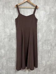 CLETTE クレット 大きいサイズ ロング Aライン ワンピース sizeXL/茶 ■■ レディース