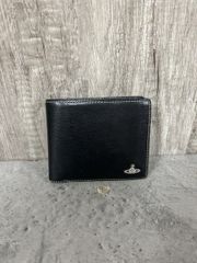 Vivienne Westwood ヴィヴィアンウエストウッド 二つ折り 財布 size-/黒 ■■◎メンズ
