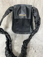 un/neu アンノイ ギャザーハンドルサテンフラップ ショルダー バッグ size-/黒 ■■ レディース